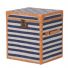 Blue and White Stripe Storage Trunk