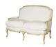 Valbonne Shabby Chic French Cream Painted 2 Seater Fabric Sofa