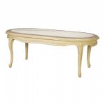 VALBONNE OVAL COFFEE TABLE WITH GLASS TOP