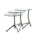 NEST OF 3 ROUND GLASS TABLES