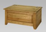 AMALFI WAXED SOLID PINE STORAGE OTTOMAN BOX