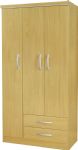 NEW ANNA BEECH EFFECT 3 DOOR, 2 DRAWER TRIPLE WARDROBE