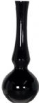 BLACK GLASS BULB BOTTOM VASE