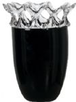 LARGE BLACK VASE WITH CLEAR GLASS