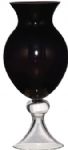 LARGE BLACK ONION SHAPED VASE