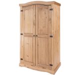 NEW CORONA MEXICAN STYLE PINE 2 DOOR DOUBLE WARDROBE