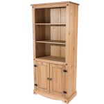 NEW CORONA MEXICAN STYLE PINE 2 DOOR BOOKCASE